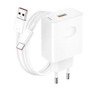 Honor 66W Supercharge Mains Charger with USB-A to USB-C Cable, White