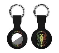 Honor And Respect Senegal Flag Funny GPS Cases Holder with Key Chain Ring Protective Cover Compatible with Airtag 1PCS