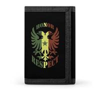 Honor and Respect Senegal Flag Trifold Wallet for Men Classic Lightweight Credit Card Holder Tri Fold Purse with Zippered