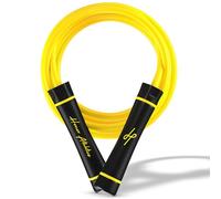 Honor Athletics - WEIGHTED 1.1lb HEAVY Jump Rope for High-Intensity and Strength Training - Adjustable 10ft PVC Rope Ergonomic Grip, Ball Bearing, Ideal Boxing, CrossFit, Muay Thai, MMA (Yellow)