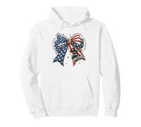 Honor Brave 250 Years Freedom Patriotic Bow Pullover Hoodie