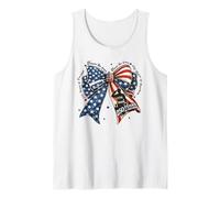 Honor Brave 250 Years Freedom Patriotic Bow Tank Top