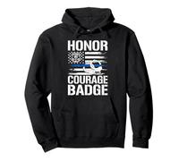 Honor Courage Badge Police Pullover Hoodie