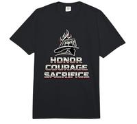 Honor Courage Sacrifice Firefighter Helmet Fireman Gift Comfort Colors Adult Heavyweight T-Shirt