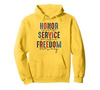 Honor Courage Service Sacrifice Freedom Bravery Veterans Day Pullover Hoodie