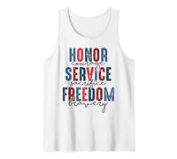 Honor Courage Service Sacrifice Freedom Bravery Veterans Day Tank Top