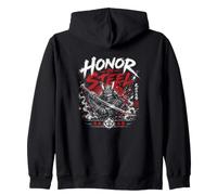 Honor In Steel Samurai Katana Japanese Warrior Zip Hoodie