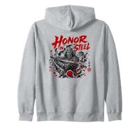 Honor In Steel Samurai Katana Warrior Zip Hoodie