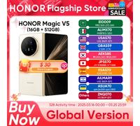 HONOR Magic V5 16GB+512GB Global Version 5G Smartphone 120Hz Foldable OLED Screen Snapdragon 8 Elite 5820mAh 66W SuperCharge NFC Reddish Brown