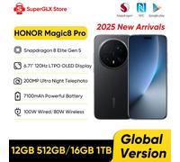 Global Version HONOR Magic8 Pro 5G Smartphone Snapdragon 8 Elite Gen 5 6.71" OLED Display 7100mAh 100W SuperCharge Support eSIM 12GB 512GB Sky Cyan