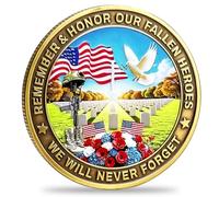 Honor Our Fallen Heroes Challenge Coin - Memorial Military Police Firefighter Remembrance Coin - Heavy Duty 4D Zinc Alloy Tribute Gift for Veterans, Service Members & Families