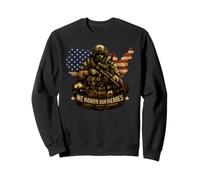Honor Our Heroes Design Patriotic Tribute Artwork Sweatshirt