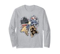 Honor the Brave Patriotic Bow USA Flag Soldier Memorial Girl Long Sleeve T-Shirt
