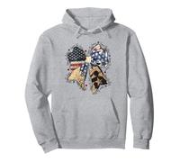 Honor the Brave Patriotic Bow USA Flag Soldier Memorial Girl Pullover Hoodie