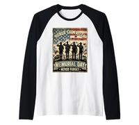 Honor The Fallen Brave Heroes Memorial Day Tribute US Flag Raglan Baseball Tee
