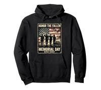 Honor The Fallen Memorial Day Never Forget Veterans Tribute Pullover Hoodie