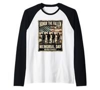 Honor The Fallen Memorial Day Never Forget Veterans Tribute Raglan Baseball Tee