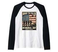 Honor The Fallen Memorial Day Never Forget Veterans Tribute Raglan Baseball Tee