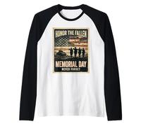 Honor The Fallen Memorial Day Never Forget Veterans Tribute Raglan Baseball Tee
