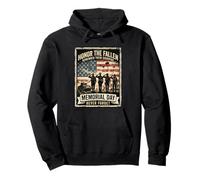 Honor The Fallen Memorial Day Veterans Never Forget US flag Pullover Hoodie