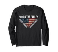 Honor the Fallen Never Forget Distressed American Flag Long Sleeve T-Shirt