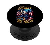 Honor The Fallen Thank The Living Memorial Day Veteran Eagle PopSockets Adhesive PopGrip