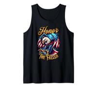 Honor The Fallen Thank The Living Memorial Day Veteran Eagle Tank Top