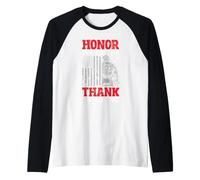 Honor The Fallen Veteran Themed Military Support Raglan Baseball Tee