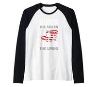 Honor The Fallen Veteran Themed Military Support Raglan Baseball Tee