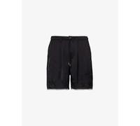 Honor the Gift Mens Black Blanket Stitch Brand-embroidered Rayon-blend Shorts M