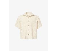 Honor The Gift Mens Honor The Gift Mind Maze Camp Lace Cotton-Blend Shirt Cream L