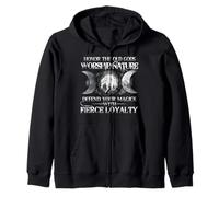 honor the old gods worship nature defend your magick Zip Hoodie