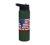 Honor The Sacrifice Memorial Day USA Flag Grunge Stainless Steel Insulated Water Bottle
