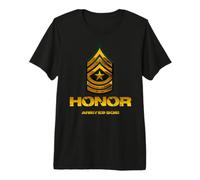 Honor USA Army Badge E-9 Rank T-Shirt Premium T-Shirt