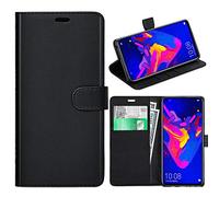 Honor View 20 Case, Honor View 20 Leather Case, PU Leather Wallet Case,[Card Holder] [Book Case] [Pu Leather] [Drop Proof] Slim Flip Folio Protective Phone Case Cover For Honor View 20 (BLACK)