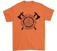 Honor Vikings War Adrenaline Fighting Mens T-Shirt 100% Cotton Orange L