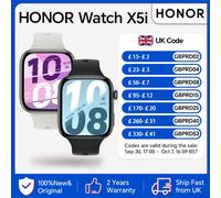 HONOR Watch X5i, Up to 21-day Battery Life, 1.97-inch Thin Bezel AMOLED Screen, 109 Sport Modes, Global Version, 24/7 Health Monitoring,HONOR Smartwatch One-Size black