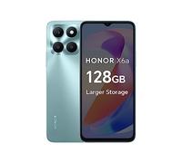 HONOR X6a Mobile Phone Unlocked, 6.5-Inch 90Hz Fullview Display, 4GB+128GB, 5200 mAh Long-lasting Battery, 50MP Triple Camera, Android 13(2 Year Warranty), Cyan Lake, Blue
