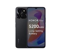 HONOR X6a Mobile Phone Unlocked, 6.5-Inch 90Hz Fullview Display, 4GB+128GB, 5200 mAh Long-lasting Battery, 50MP Triple Camera, Android 13(2 Year Warranty), Midnight Black