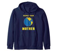 Honor Your Planet Home Earth Day Climate Activism Humor Zip Hoodie
