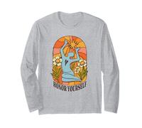 Honor Yourself - Vintage 70s Sun Flower Peace Art Long Sleeve T-Shirt