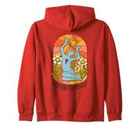 Honor Yourself - Vintage 70s Sun Flower Peace Art Zip Hoodie
