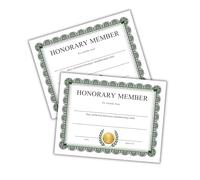 Honorary Membership Certificate 30pk 8.511” Template New Member Honor Training Completion Recognition Fill in the Blank Rotary Key Club