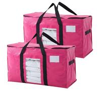 HonorHut 2 Pack 100L Extra Large Storage Bag Pink House Moving Bag Water Resistant Camping Packing Supply