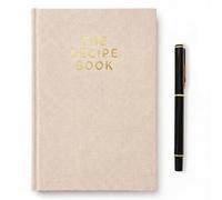 HonorHut Blank Recipe Book Beige Personalised Notebook To Write Your Own Food Diary DIY Recipe Book with Pen