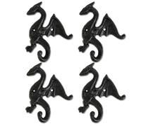 HonorHut Dragon Hooks 4 Packs Key Heavy Duty Rustic Cast Iron Hangers for Dog Leashes