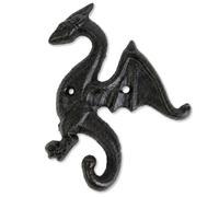 HonorHut Rustic Cast Iron Dragon Hooks Vintage Sturdy Wall Mounted Hooks Indoor Outdoor