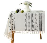 HonorHut Spring Rectangle Table Cloth Green Oil Proof Table Cover with Tassels Kitchen Decor for Dinner Picnic 150 × 220 cm