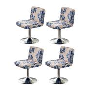 HonorHut Velvet Bar Stool Slipcovers Set of 4 Blue Stretch Dust-proof Dinning Chair Covers Decorative Protector