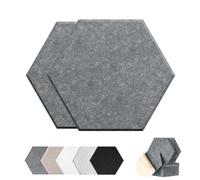 HONORIA 12-Pack Acoustic Panels，Soundproof Wall Panels，Hexagon Self-Adhesive 12"X10"X0.4，High Density Sound Dampening Panels - Dark Grey